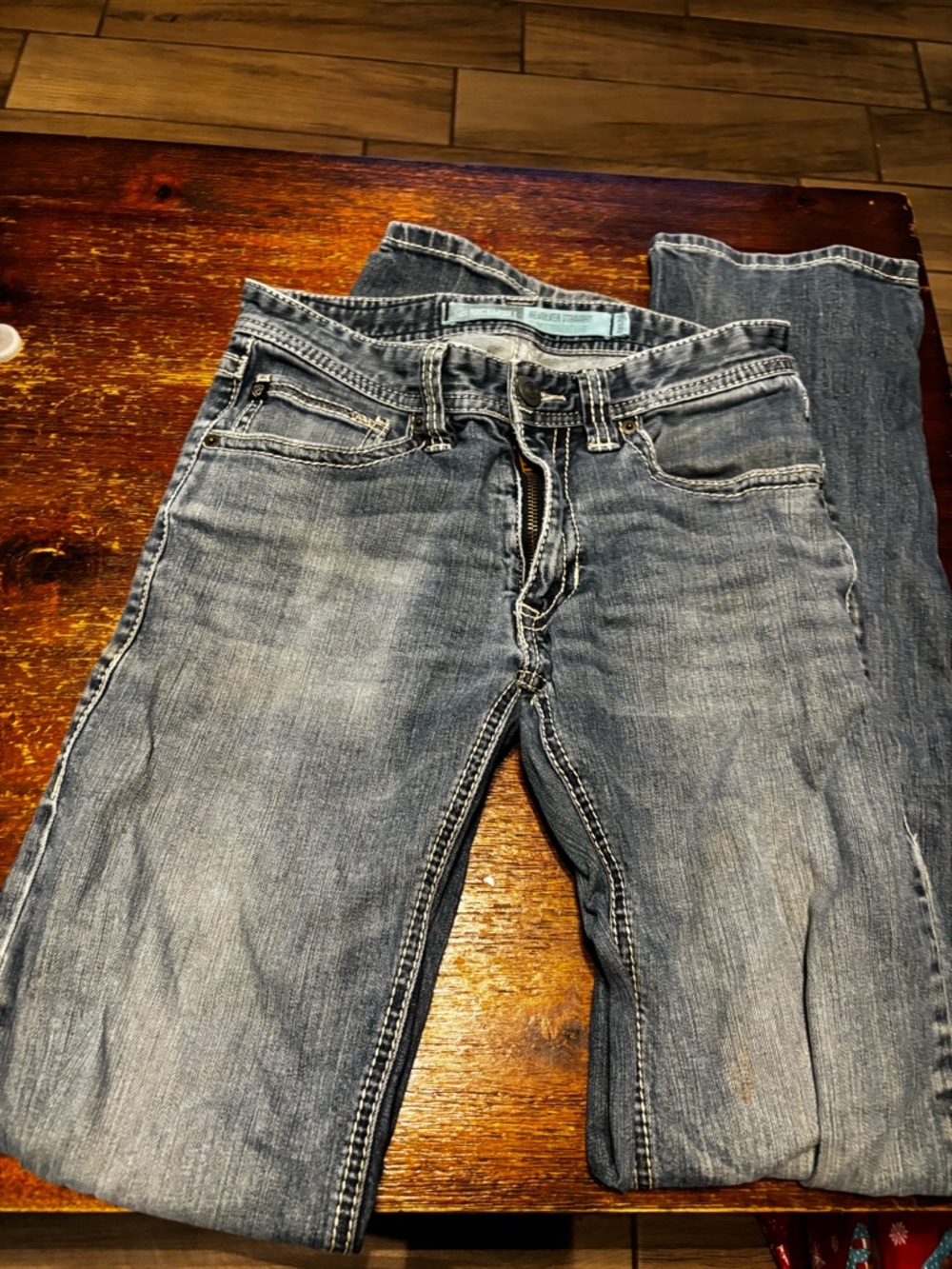 Men's Straight-Fit Denim Jeans in Faded Blue